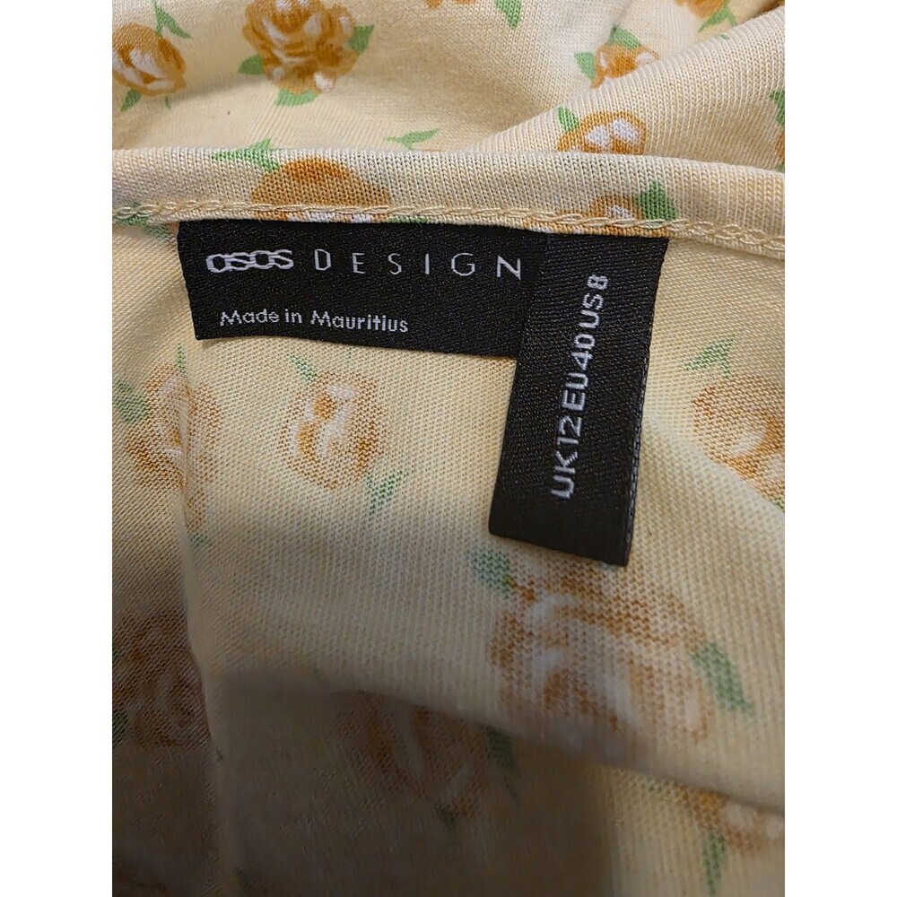 asos dress Yellow Floral Size 8 women's - Picture 3 of 5